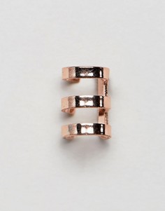 Серьга-кафф цвета розового золота Icon Brand - Золотой