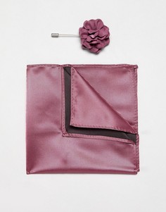 Платок для нагрудного кармана и булавка с цветком Devils Advocate - Розовый