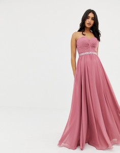 Платье макси со слоем из тюля Forever Unique - Розовый
