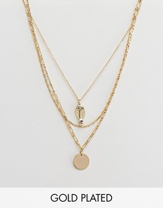 Позолоченное ожерелье с подвесками-ключиками Orelia - Золотой