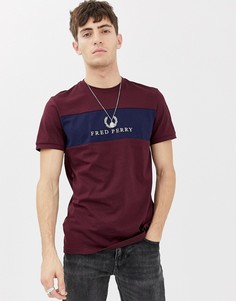 Бордовая футболка с вышивкой Fred Perry Sports Authentic - Красный