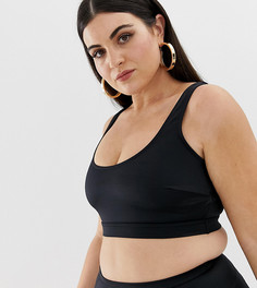 Черный укороченный бикини-топ из переработанных материалов ASOS DESIGN Curve - Черный