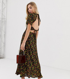 Платье миди с открытой спиной и цветочным принтом Fashion Union - Мульти