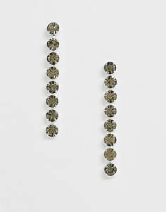 Серьги-подвески с кристаллами Swarovski от Krystal London - Серый