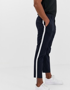 Темно-синие строгие брюки с полосками Burton Menswear - Темно-синий