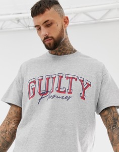 Серая футболка с принтом guilty pleasures boohooMAN - Серый