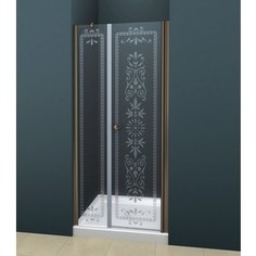 Душевая дверь Cezares ROYAL PALACE-A-B-11-30+90-CP-Br профиль бронза, стекло прозрачное с матовым рисунком