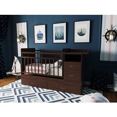 Кроватка трансформер Valle Allegra из 2-х частей шоколад