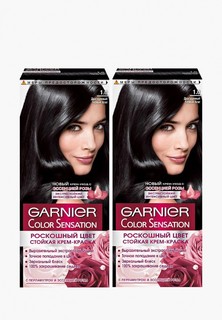 Краска для волос Garnier "Color Sensation, Роскошь цвета",оттенок 1.0, Драгоценный черный агат, 2 шт
