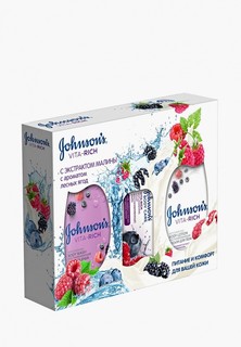 Набор для ухода за телом Johnson & Johnson VITA-RICH, с экстрактом Малины Восстанавливающий. Гель для душа 250 мл + Лосьон для тела 250мл + Мыло 125г