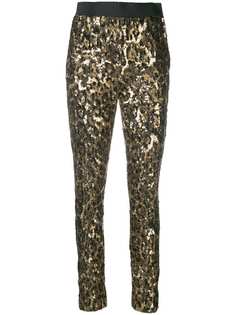 Dolce & Gabbana брюки с пайетками и леопардовым принтом