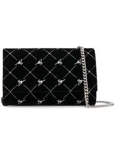 Giuseppe Zanotti Design mini logo emebllished clutch