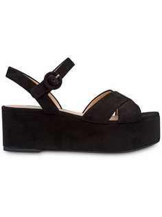Prada crossover platform sandals