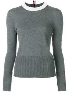 Thom Browne пуловер с отделкой жемчугом