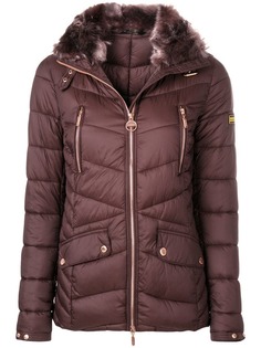 Barbour пуховик с меховой отделкой на капюшоне