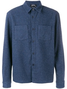 A.P.C. однотонная рубашка с карманами
