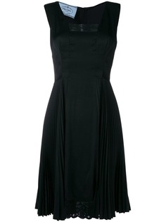 Prada Vintage плиссированное платье с кружевной вставкой 2000-х
