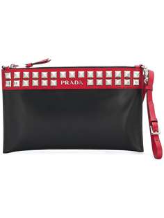 Prada studded clutch