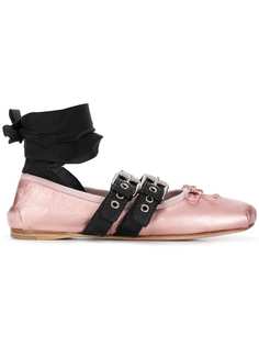 Miu Miu балетки с ленточной завязкой на щиколотке