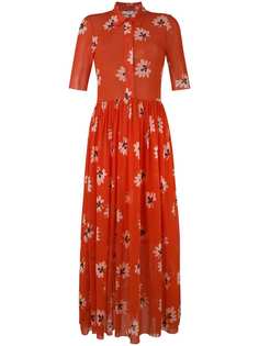 Ganni расклешенное платье макси с цветочным принтом