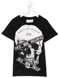 Philipp Plein Junior футболка с черепом с кристаллами