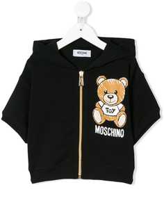 Moschino Kids толстовка на молнии с капюшоном