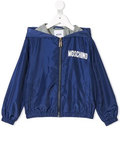 Moschino Kids куртка-бомбер с капюшоном и логотипом