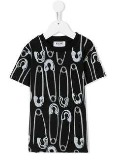 Moschino Kids safety pin print T-shirt