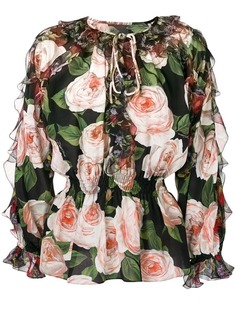Dolce & Gabbana блузка с принтом роз