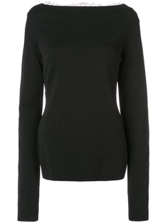 Givenchy джемпер с кружевной панелью на спине