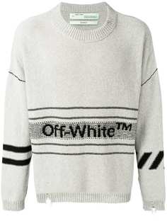 Off-White джемпер с логотипом вязки интарсия