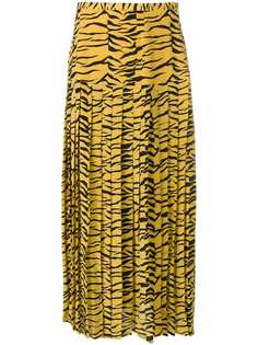 Rixo London плиссированная юбка с тигровым принтом