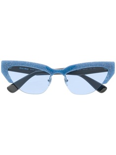 Miu Miu Eyewear "солнцезащитные очки в оправе ""кошачий глаз"" с блестками"