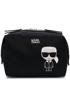 Karl Lagerfeld косметичка с принтом логотипа