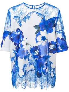 Costarellos топ с цветочным принтом и кружевной отделкой