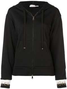 Moncler толстовка на молнии с капюшоном и логотипом