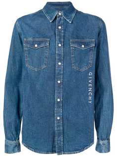 Givenchy джинсовая рубашка с принтом логотипа