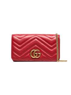 Gucci стеганая сумка Marmont с узором шеврон