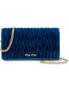 Miu Miu стеганая бархатная сумка