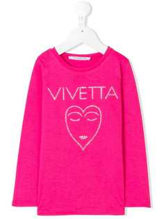 Vivetta Kids топ с логотипом из заклепок