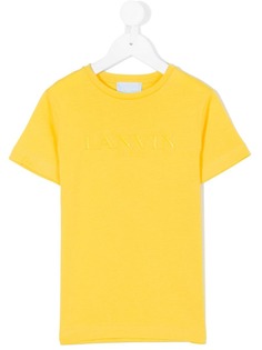 Lanvin Enfant футболка с вышитым логотипом