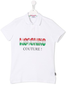 Moschino Kids рубашка-поло Italian с принтом логотипа