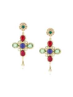 Dolce & Gabbana серьги в форме крестов со стразами
