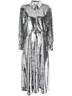 Ganni длинное платье с пайетками