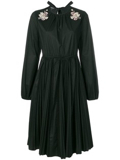 Rochas плиссированное платье с украшением из пайеток