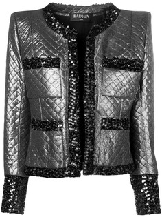 Balmain твидовый пуховик