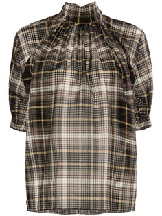 Beaufille клетчатая блузка с высокой горловиной