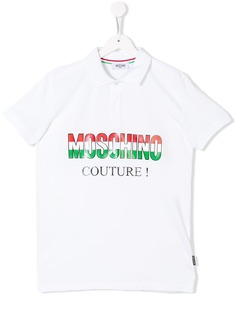 Moschino Kids трехцветная рубашка-поло с логотипом