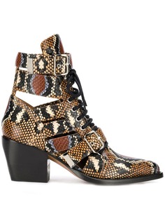 Chloé ботильоны с эффектом змеиной кожи