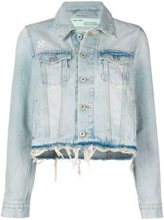 Off-White джинсовая куртка с необработанными краями